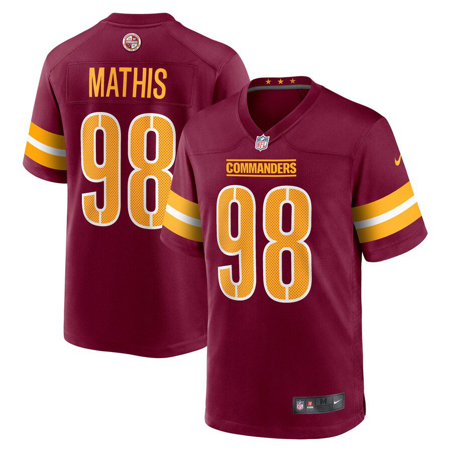 Men Washington Commanders #98 Phidarian Mathis Nike Burgundy Player Game NFL Jersey